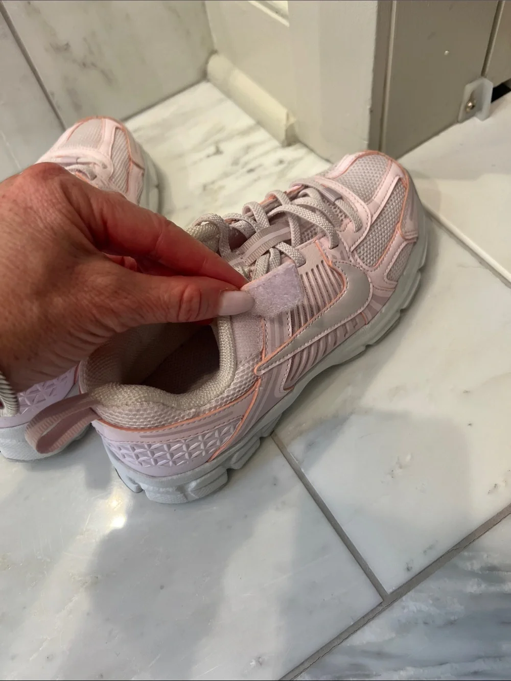 Nike Kids' Light Pink Mesh & Leather Sneakers